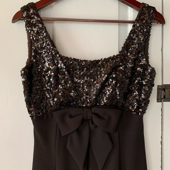 Vintage 60s Ann Barry Sequined Dress Small Party Cocktail Formal Mod LBD Black - Picture 3 of 15